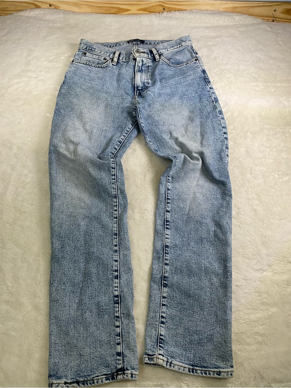 GAP Women’s Straight Leg Light Wash Stretch Jeans Size 29x30 acid Wash